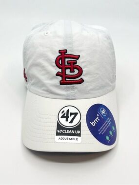 St. Louis Cardinals '47 Brand brrr Clean Up Strap-Back White Hat Cap - BRAND NEW